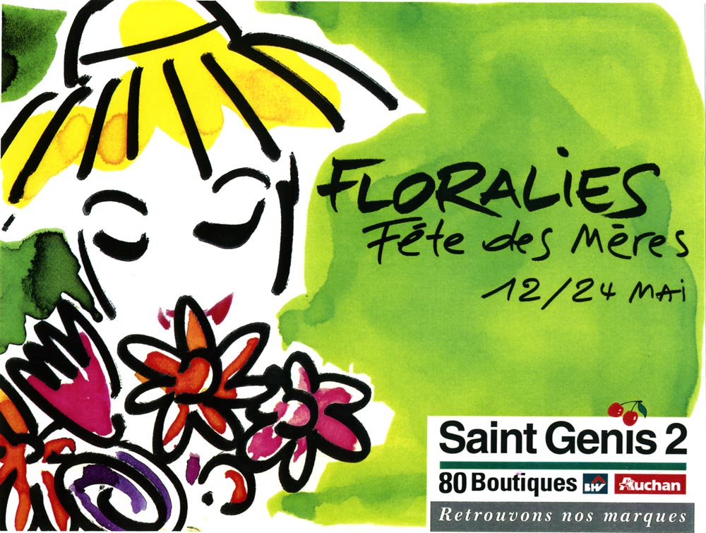 Affiche 4x3m Centre Commercial St Genis 2. Création+illustration.