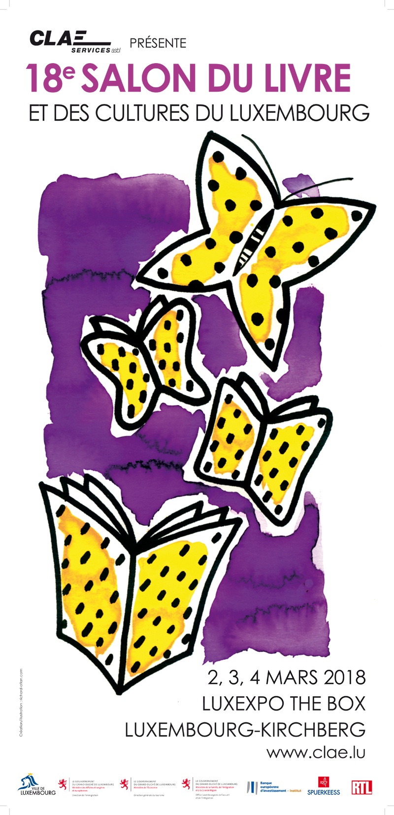 Affiche Salon du Livre, CLAE, Luxembourg.