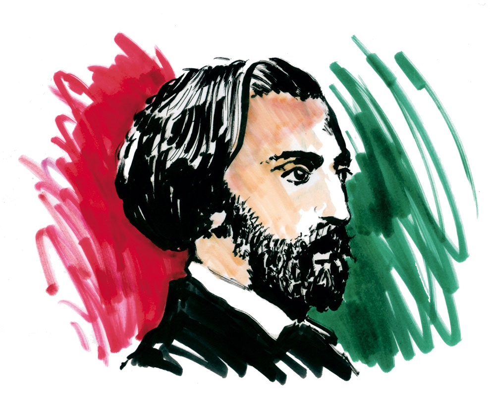 De Musset. Encres sur papier. Petits déjeuners poésie Hôtel La Réserve, Paris.