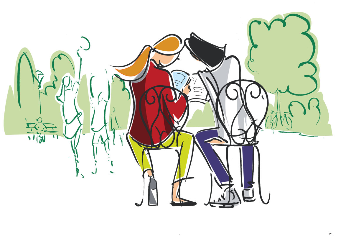 Jardin public. Com VELIB Paris.