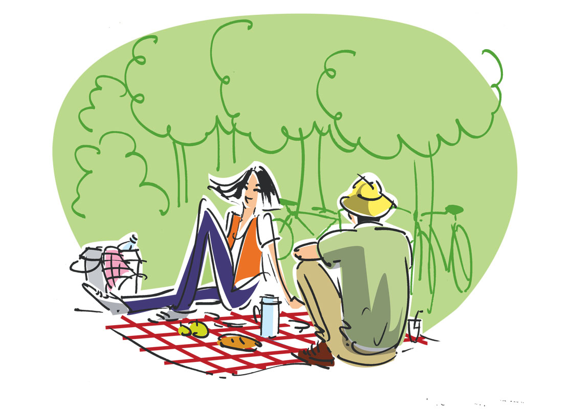 Pique-nique. Com VELIB Paris.